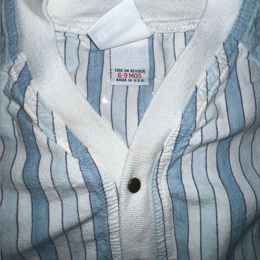 OshKosh B'gosh Light Blue Striped Button Down Onesie